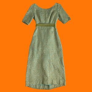 50's 60's vintage green evening dress formal dress prom dress XS harry keiser